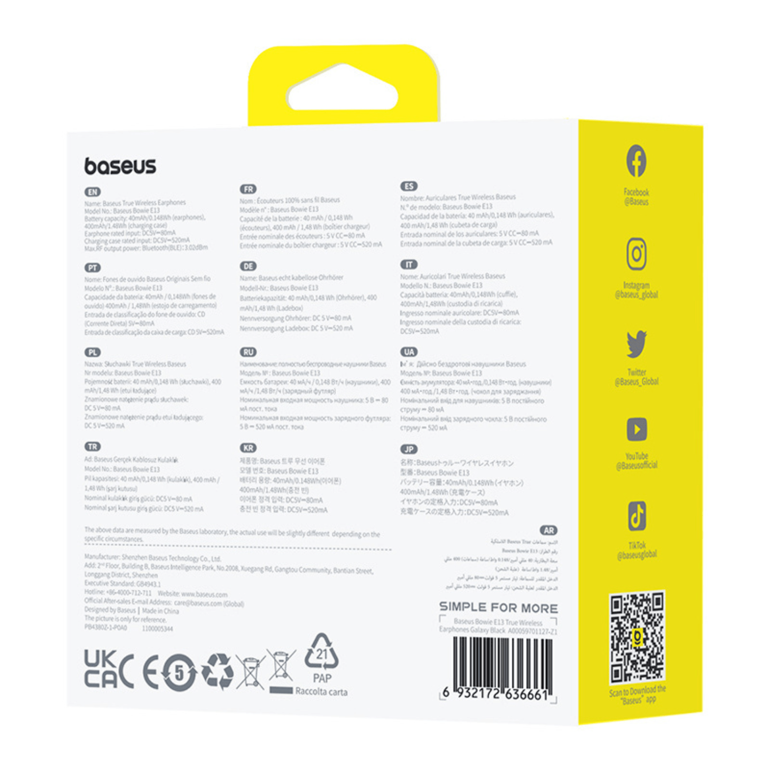 Audífonos Inalámbricos Baseus Bowie E13 Galaxy - Negro - Bestmart