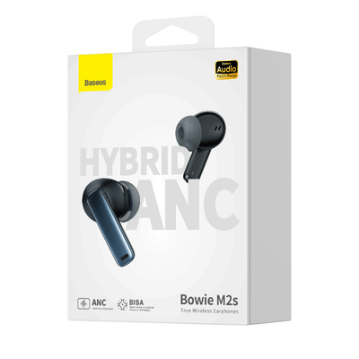 Audífonos Inalámbricos Baseus Bowie M2s TWS Hi - Fi Cancelación Activa de Ruido - Negro - Bestmart