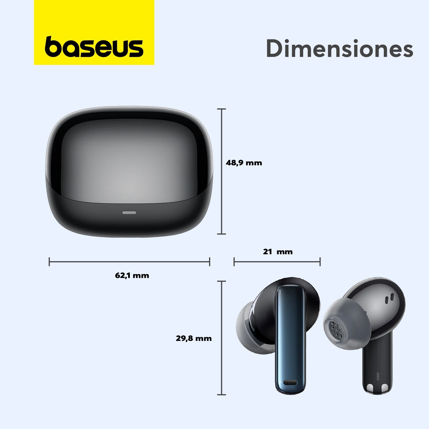 Audífonos Inalámbricos Baseus Bowie M2s TWS Hi - Fi Cancelación Activa de Ruido - Negro - Bestmart
