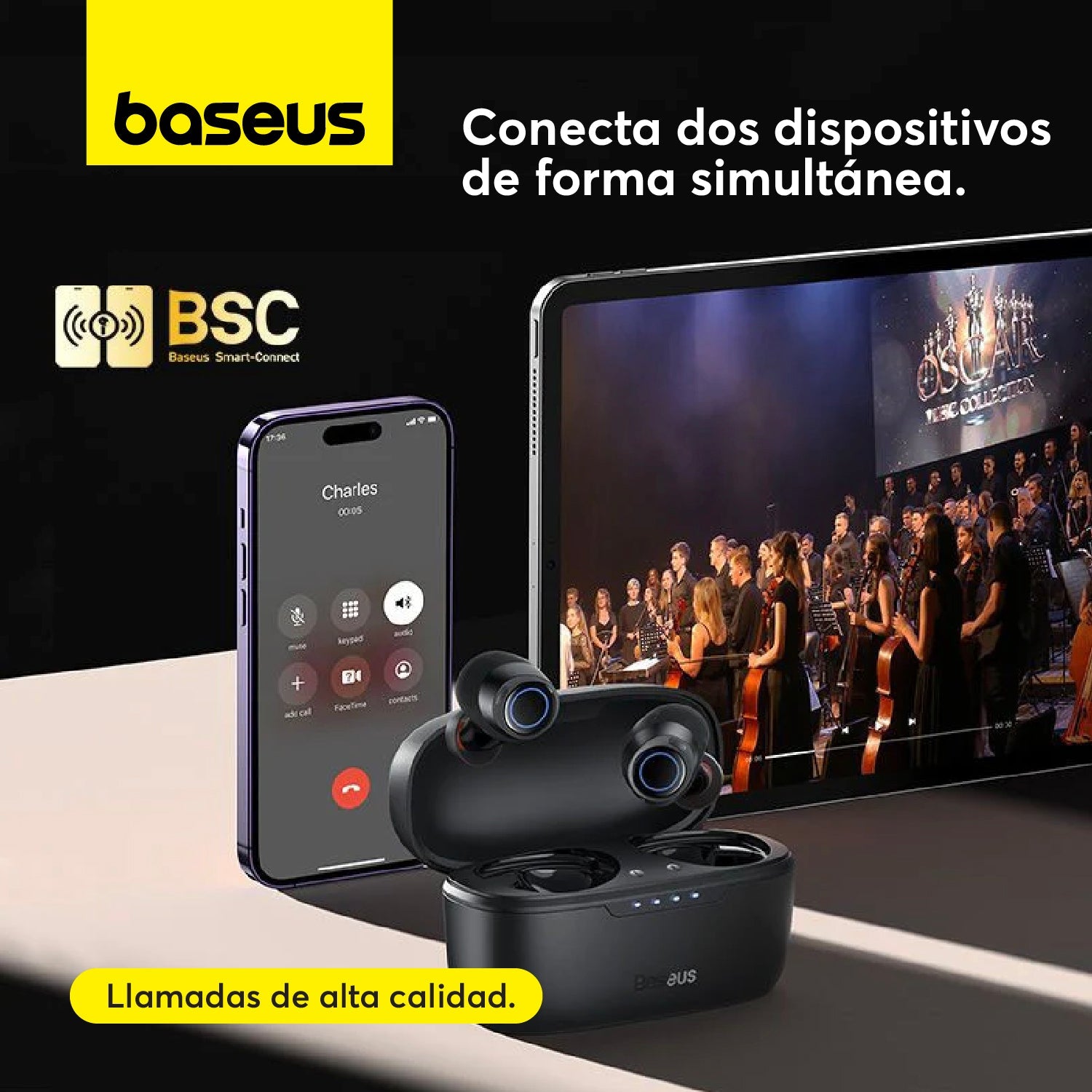 Audífonos inalámbricos Baseus Bowie MA10 con Cancelación Activa de Ruido - Negro - Bestmart