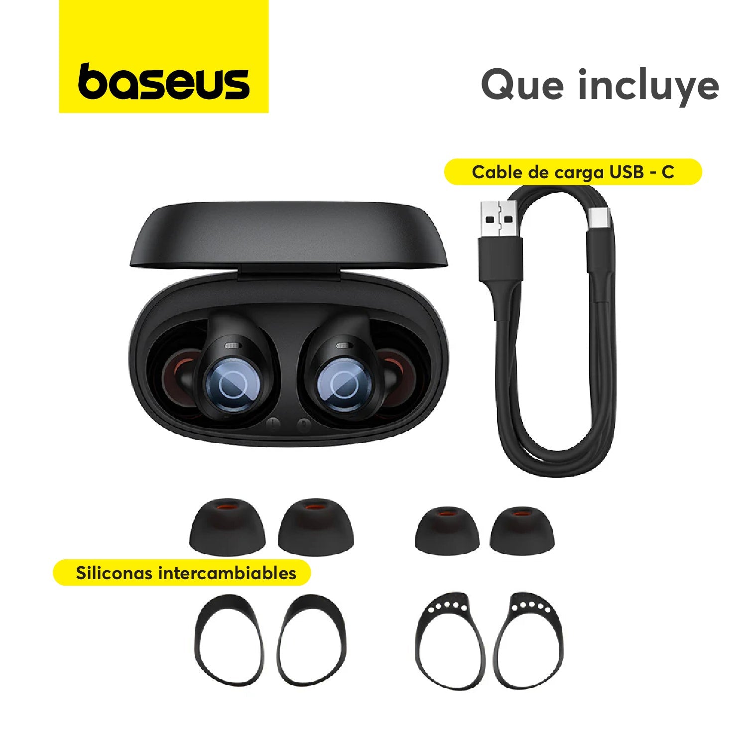 Audífonos inalámbricos Baseus Bowie MA20 Pro con Cancelación Activa de Ruido - Negro - Bestmart