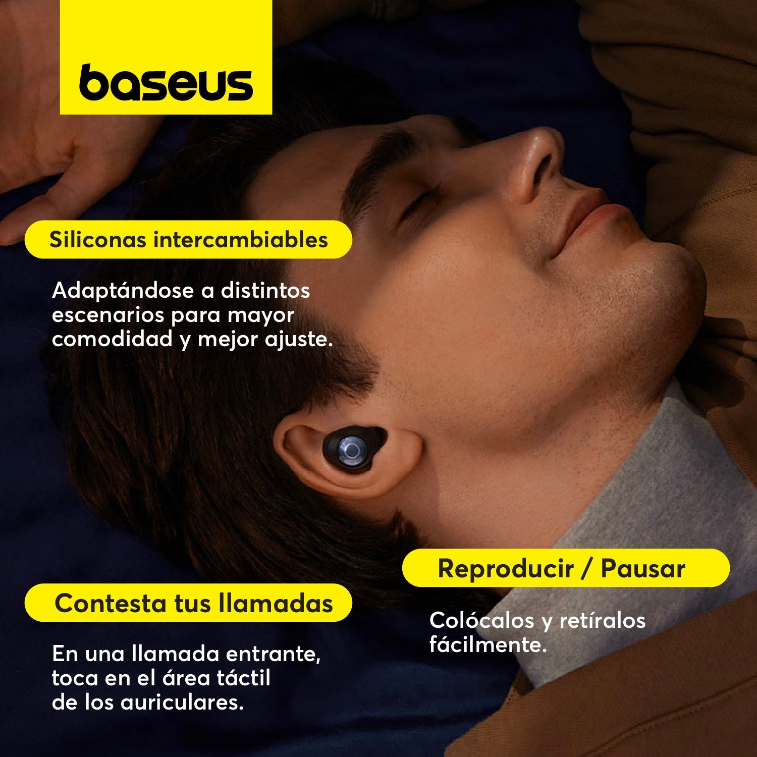 Audífonos inalámbricos Baseus Bowie MA20 Pro con Cancelación Activa de Ruido - Negro - Bestmart