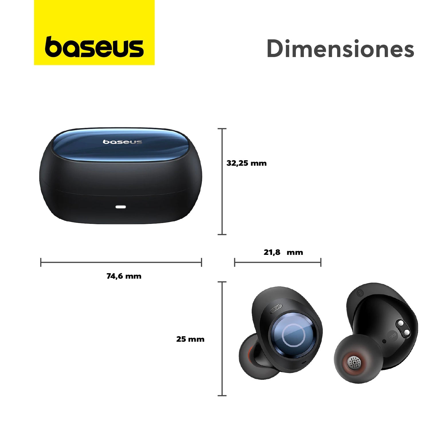Audífonos inalámbricos Baseus Bowie MA20 Pro con Cancelación Activa de Ruido - Negro - Bestmart
