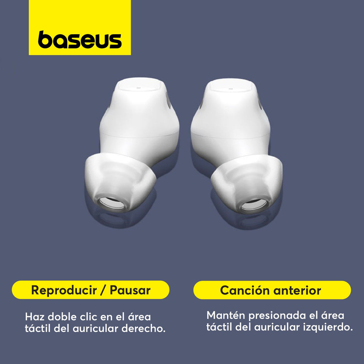 Audífonos Inalámbricos Baseus Encok True WM01 - Blanco - Bestmart