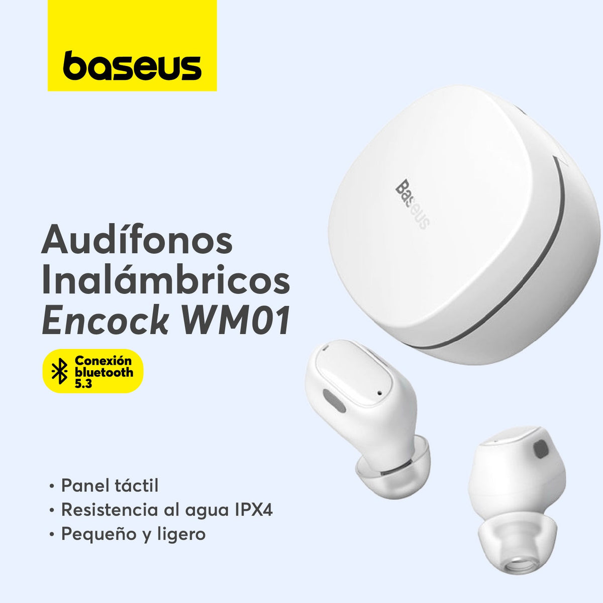 Audífonos Inalámbricos Baseus Encok True WM01 - Blanco - Bestmart