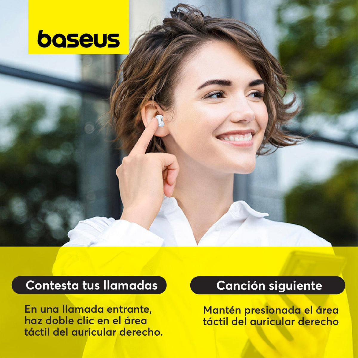 Audífonos Inalámbricos Baseus Encok True WM01 - Blanco - Bestmart