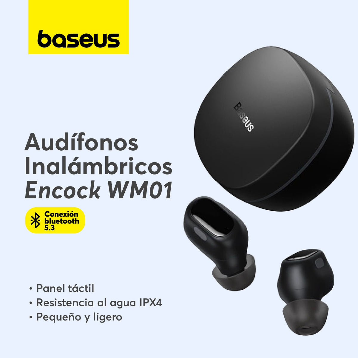 Audífonos Inalámbricos Baseus Encok True WM01 - Negro - Bestmart