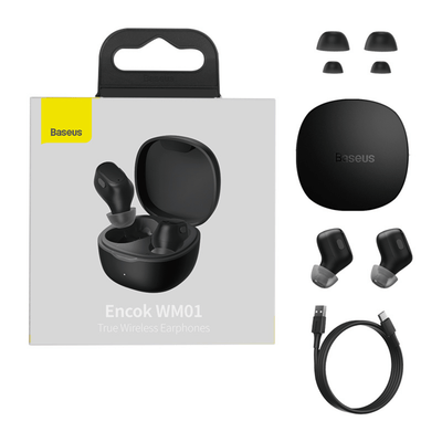 Audífonos Inalámbricos Baseus Encok True WM01 - Negro - Bestmart