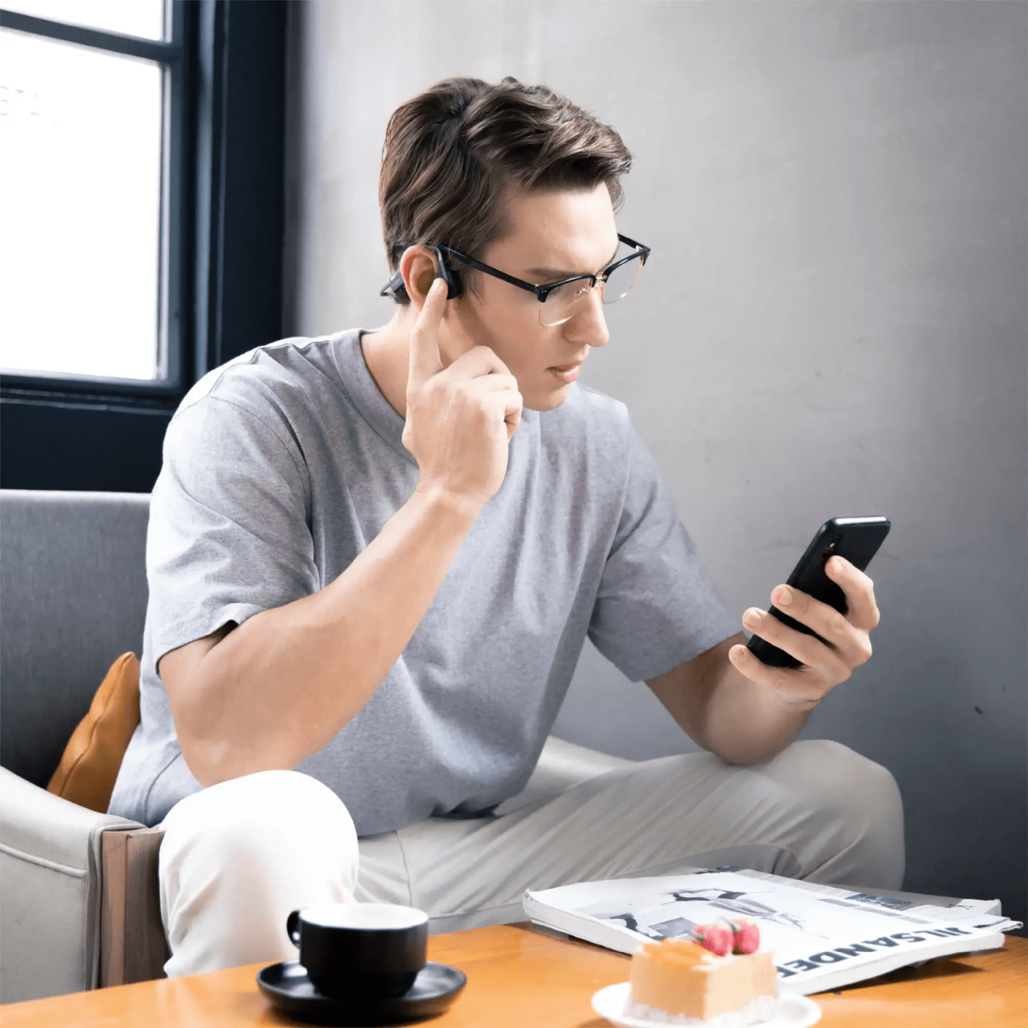 Audífonos inalámbricos Shokz OpenMove con Conduccion ósea - Gris - Bestmart