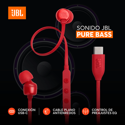 Audífonos JBL TUNE 310C - Rojo - Bestmart