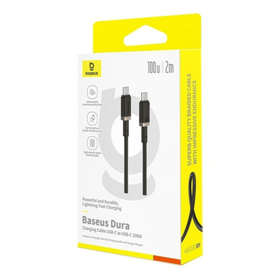 Cable de carga Baseus Dura Series USB - C a USB - C 2m 100W Negro - Bestmart
