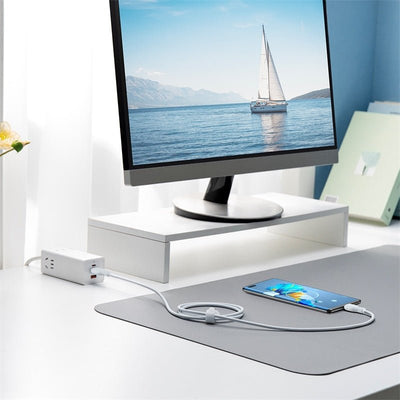 Cable de Carga Baseus USB a Tipo - C de 1,2 Metros - 100W - Series Pudding - Blanco - Bestmart