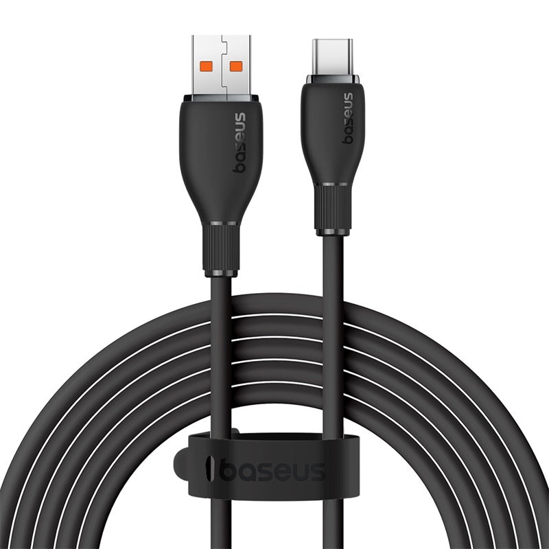 Cable de Carga Baseus USB a USB-C de 2 Metros - 100W - Series Pudding - Negro