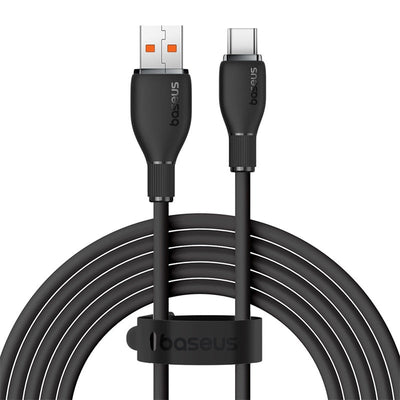 Cable de Carga Baseus USB a USB - C de 2 Metros - 100W - Series Pudding - Negro - Bestmart