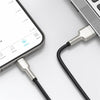 Cable de Carga Metálico Baseus USB a Lightning de 25 cm - Serie Cafule Premium - Negro - Bestmart