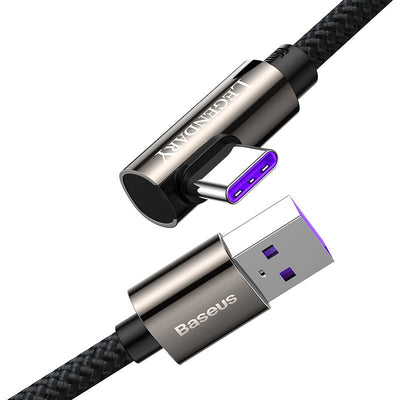 Cable de Carga Rápida Baseus Gamer USB a USB - C de 1 Metro - 66W - Series Legend Ultra Resistente - Negro - Bestmart