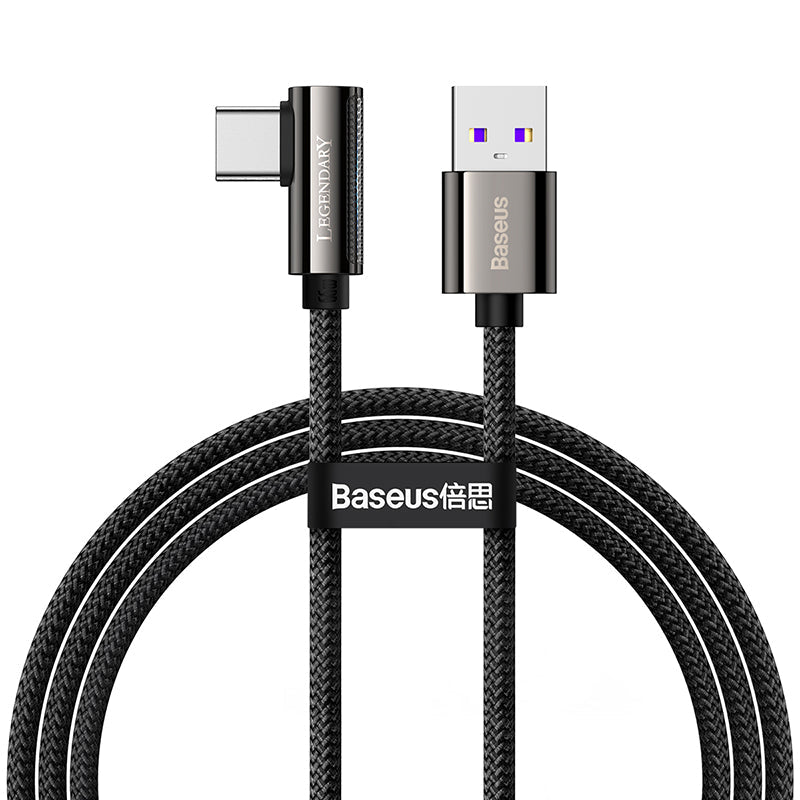 Cable de Carga Rápida Baseus Gamer USB a USB - C de 1 Metro - 66W - Series Legend Ultra Resistente - Negro - Bestmart