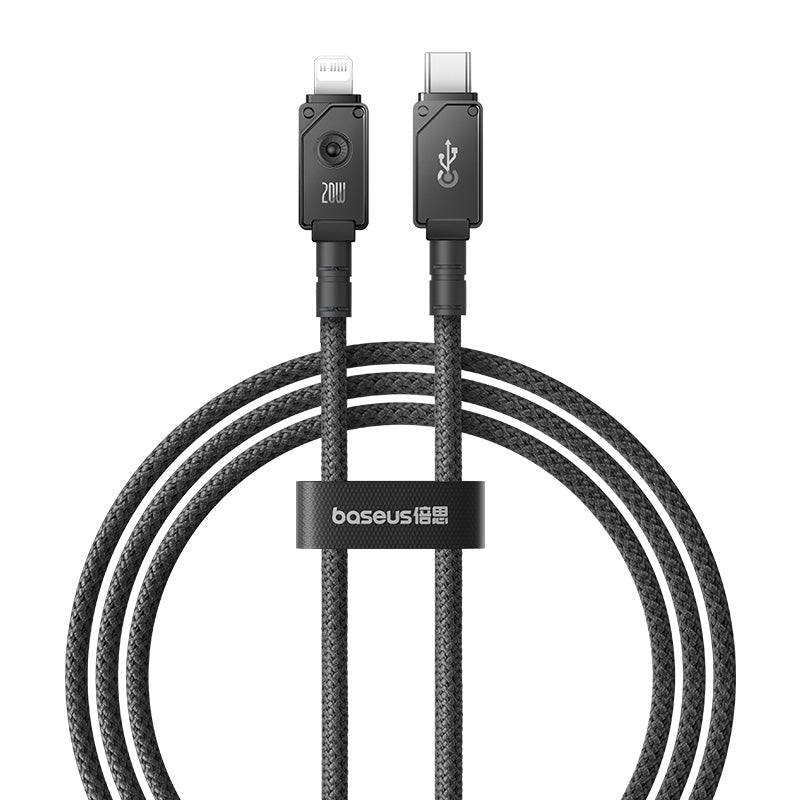 Cable de Carga Rápida Baseus Tipo C a Lightning - 1 metro - 20W - Negro - Bestmart