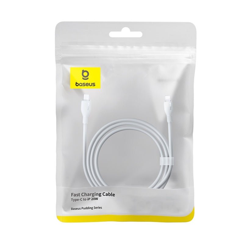 Cable de Carga Rápida Baseus Tipo C a Lightning de 1,2 Metros - 20W - Series Pudding - Blanco - Bestmart