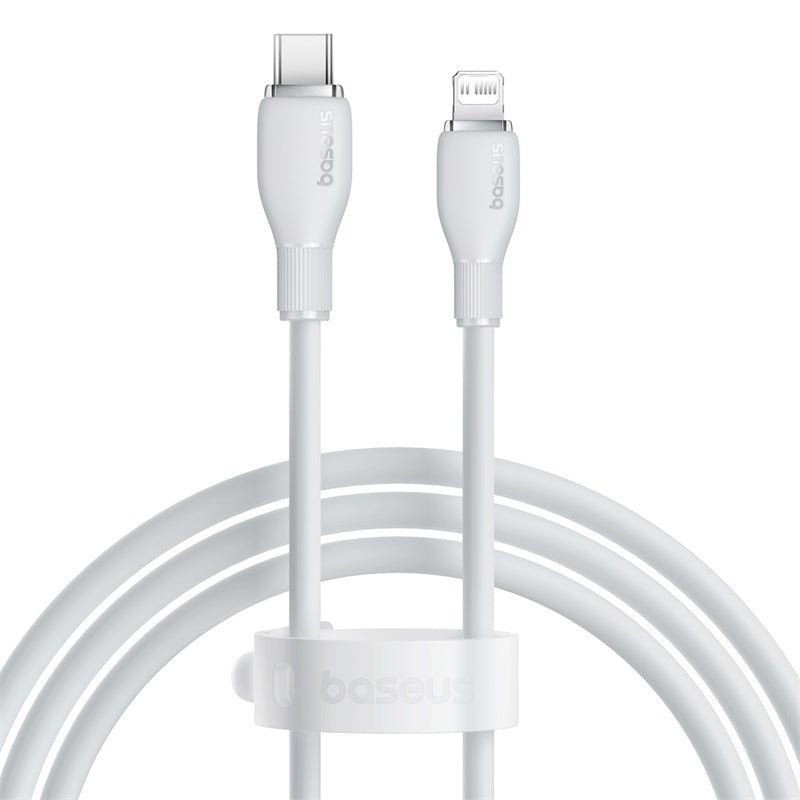 Cable de Carga Rápida Baseus Tipo C a Lightning de 1,2 Metros - 20W - Series Pudding - Blanco - Bestmart