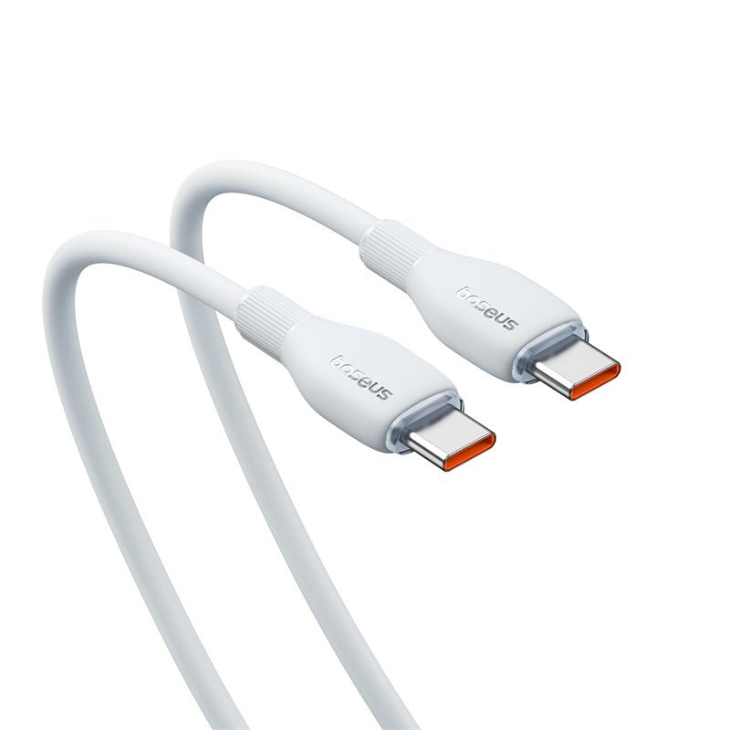 Cable de Carga Rápida Baseus Tipo - C a Tipo - C de 1,2 Metros - 100W - Series Pudding - Blanco - Bestmart