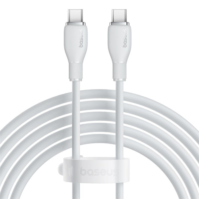 Cable de Carga Rápida Baseus Tipo - C a Tipo - C de 2 Metros - 100W - Series Pudding - Blanco - Bestmart