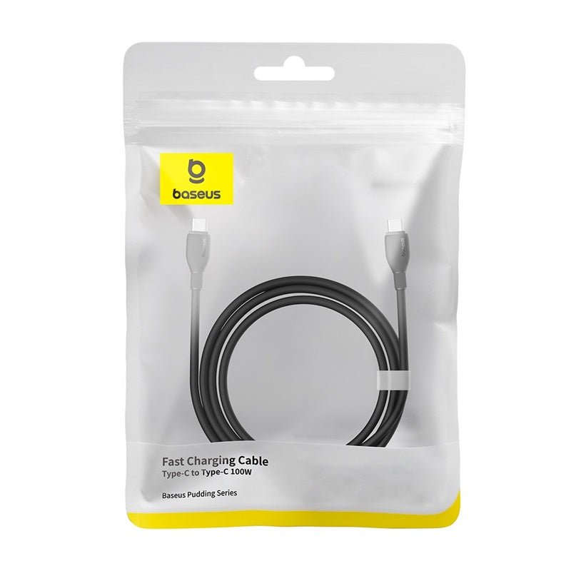 Cable de Carga Rápida Baseus Tipo - C a Tipo - C de 2 Metros - 100W - Series Pudding - Negro - Bestmart
