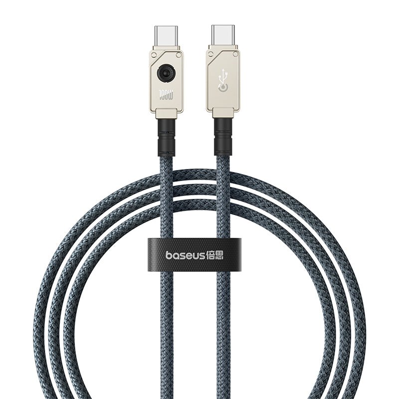Cable de carga rápida Baseus Unbreakable Tipo C a Tipo C de 1 metro - 100W - Blanco - Bestmart