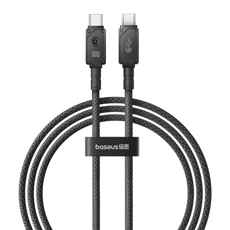 Cable de carga rápida Baseus Unbreakable Tipo C a Tipo C de 1 metro - 100W - Negro - Bestmart