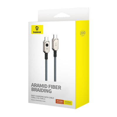 Cable de carga rápida Baseus Unbreakable Tipo C a Tipo C de 2 metros - 100W - Blanco - Bestmart