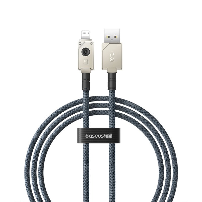 Cable de carga rápida Baseus Unbreakable USB a Lightning de 1 metro - 2.4A - Blanco - Bestmart