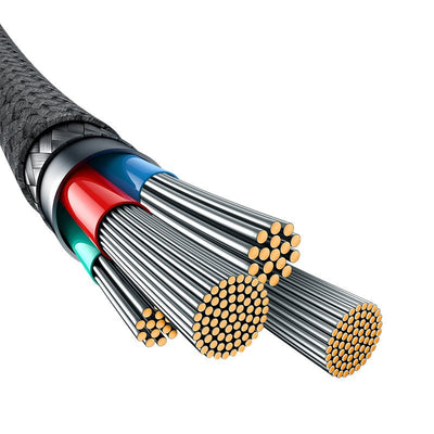 Cable de carga rápida Baseus Unbreakable USB a Lightning de 1 metro - 2.4A - Negro - Bestmart