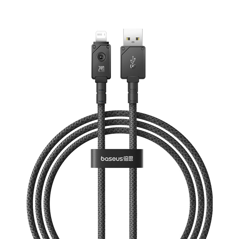 Cable de carga rápida Baseus Unbreakable USB a Lightning de 1 metro - 2.4A - Negro - Bestmart