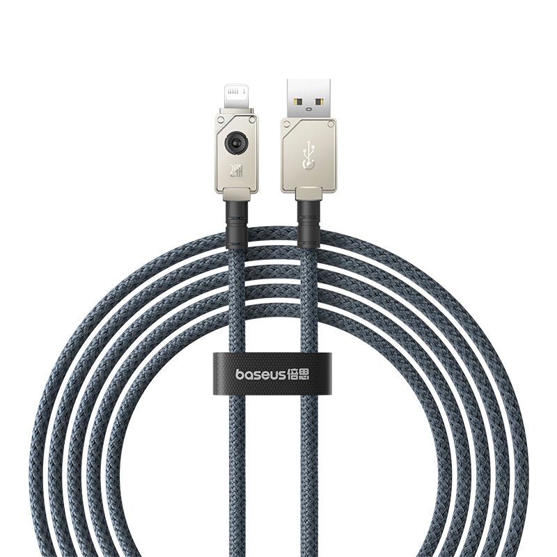Cable de carga rápida Baseus Unbreakable USB a Lightning de 2 metros - 2.4A - Blanco - Bestmart