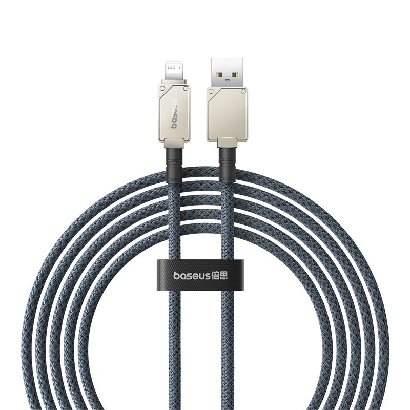 Cable de carga rápida Baseus Unbreakable USB a Lightning de 2 metros - 2.4A - Blanco - Bestmart