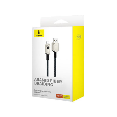 Cable de carga rápida Baseus Unbreakable USB a Lightning de 2 metros - 2.4A - Blanco - Bestmart