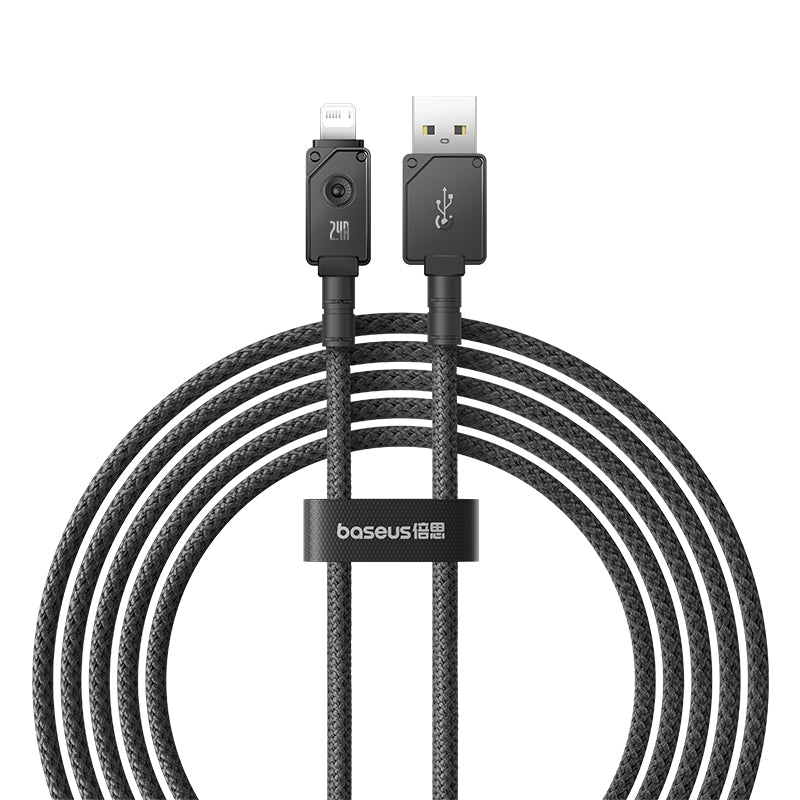Cable de carga rápida Baseus Unbreakable USB a Lightning de 2 metros - 2.4A - Negro - Bestmart