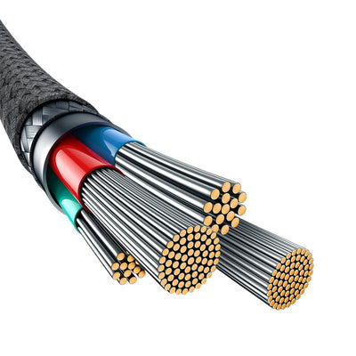 Cable de carga rápida Baseus Unbreakable USB a Lightning de 2 metros - 2.4A - Negro - Bestmart