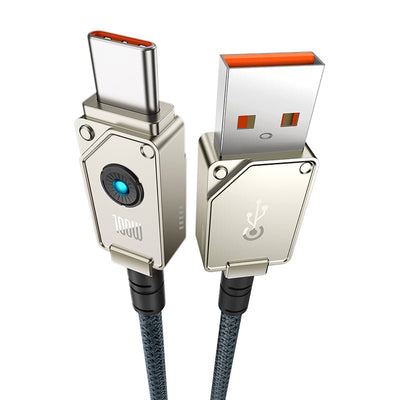 Cable de carga rápida Baseus Unbreakable USB a Tipo C de 1 metro - 100W - Blanco - Bestmart