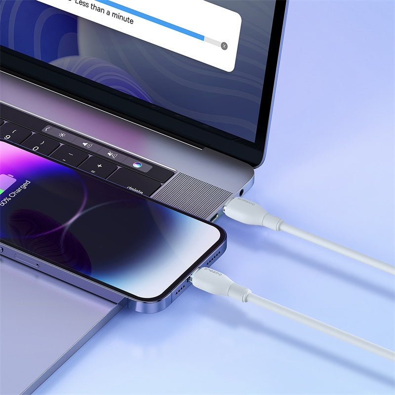 Cable de Carga Rápida Baseus USB - C a Lightning de 2 Metros - 20W - Series Pudding - Blanco - Bestmart