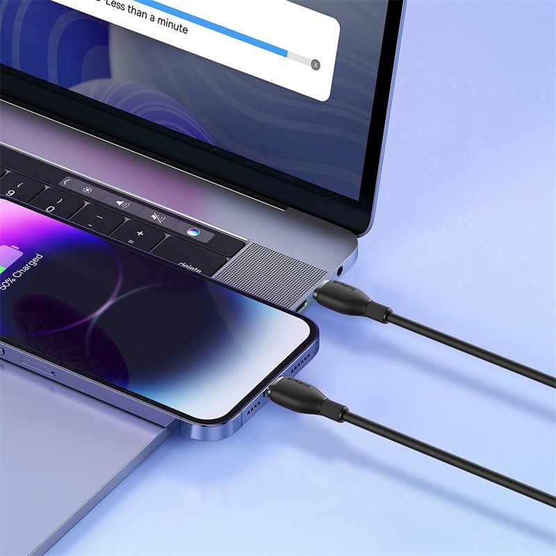 Cable de Carga Rápida Baseus USB - C a Lightning de 2 Metros - 20W - Series Pudding - Negro - Bestmart