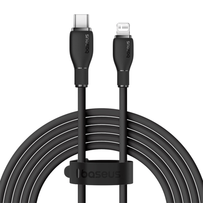Cable de Carga Rápida Baseus USB - C a Lightning de 2 Metros - 20W - Series Pudding - Negro - Bestmart