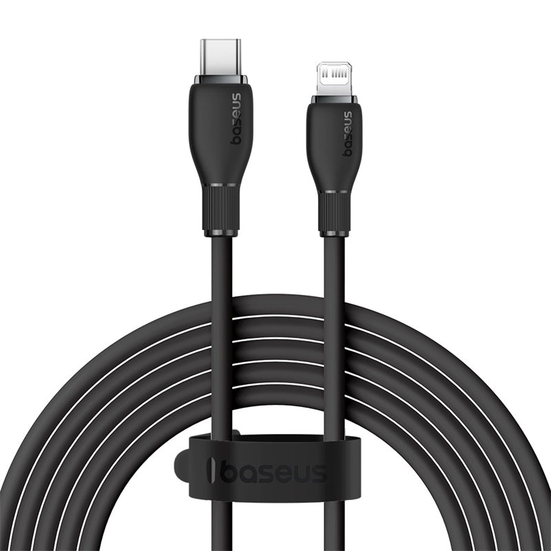Cable de Carga Rápida Baseus USB - C a Lightning de 2 Metros - 20W - Series Pudding - Negro - Bestmart