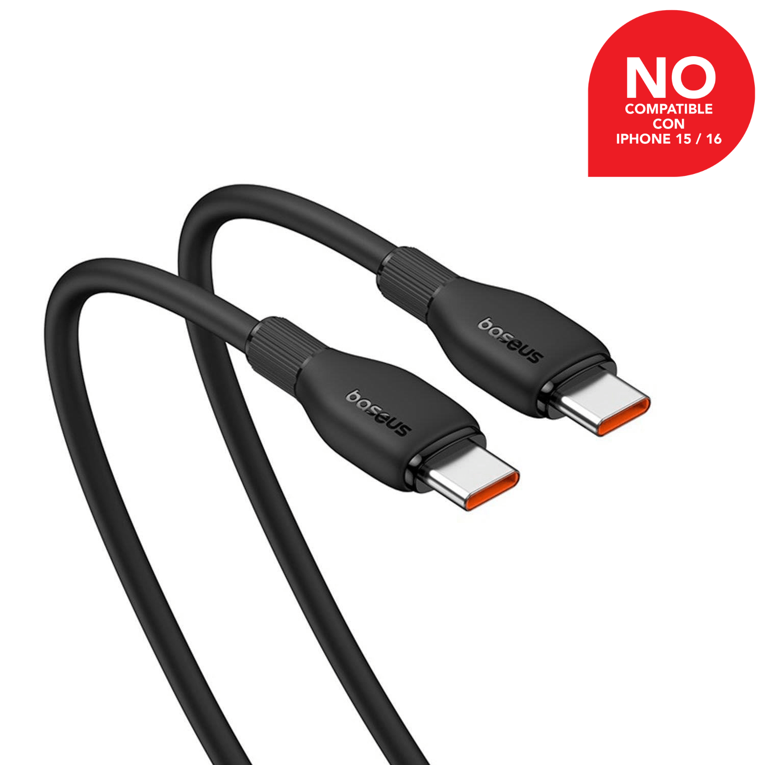 Cable de Carga Rápida Baseus USB - C a USB - C de 1,2 Metros - 100W - Series Pudding - Negro - Bestmart