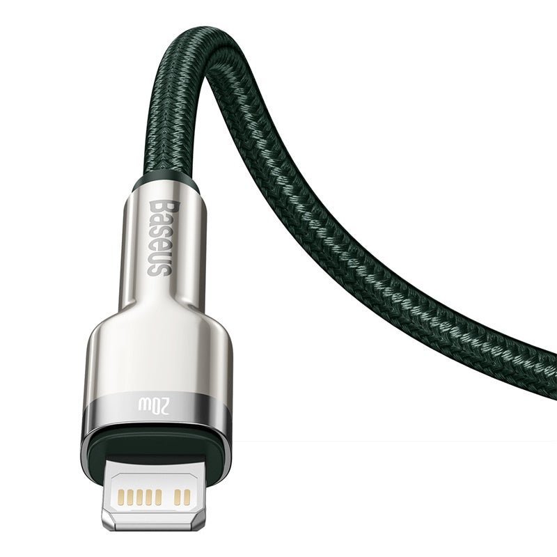 Cable de Carga Rápida Metálico Baseus Tipo - C a Lightning de 1 Metro - 20W - Serie Cafule Premium - Verde - Bestmart