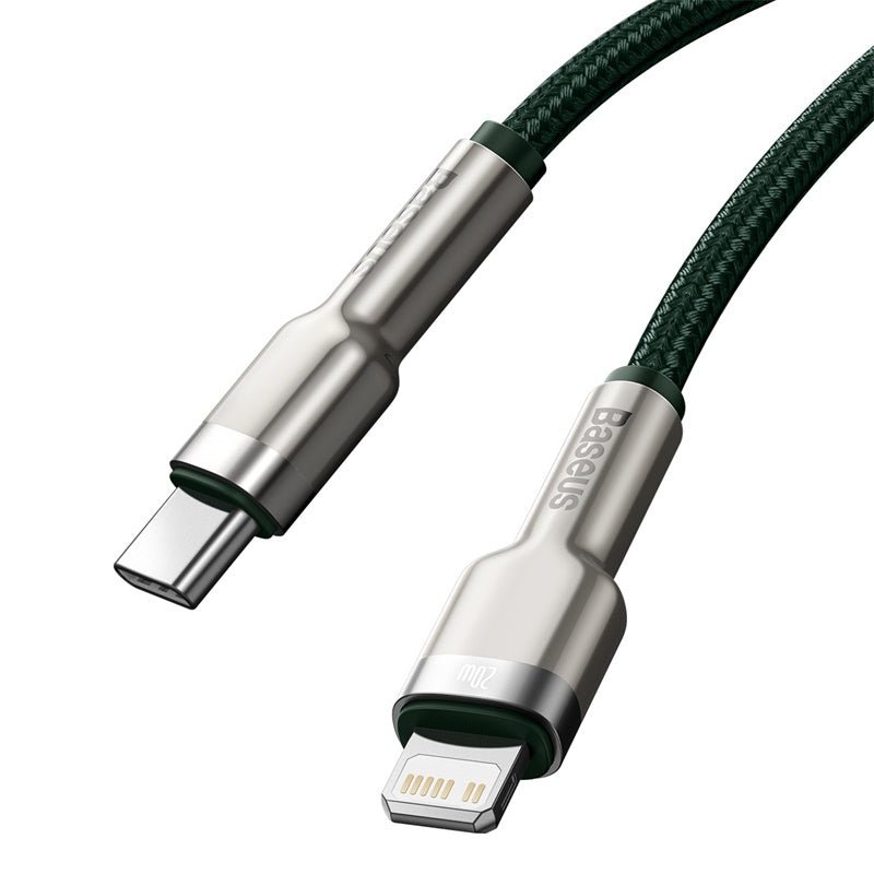 Cable de Carga Rápida Metálico Baseus Tipo - C a Lightning de 1 Metro - 20W - Serie Cafule Premium - Verde - Bestmart