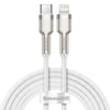 Cable de Carga Rápida Metálico Baseus Tipo - C a Lightning de 2 Metros - 20W - Serie Cafule Premium - Blanco - Bestmart