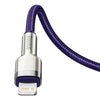 Cable de Carga Rápida Metálico Baseus Tipo - C a Lightning de 2 Metros - 20W - Serie Cafule Premium - Púrpura - Bestmart