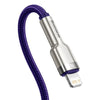 Cable de Carga Rápida Metálico Baseus Tipo - C a Lightning de 2 Metros - 20W - Serie Cafule Premium - Púrpura - Bestmart