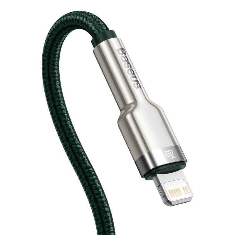 Cable de Carga Rápida Metálico Baseus Tipo - C a Lightning de 2 Metros - 20W - Serie Cafule Premium - Verde - Bestmart